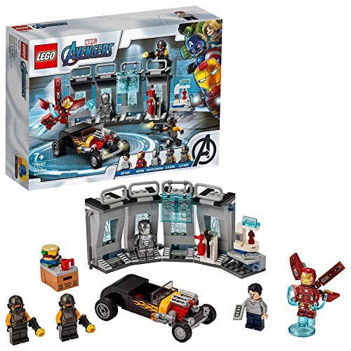 LEGO 76167 Marvel Avengers Super Heroes Armería de Iron Man, Juguete de Construcción de Vengadores con Mini Figura de Tony Stark