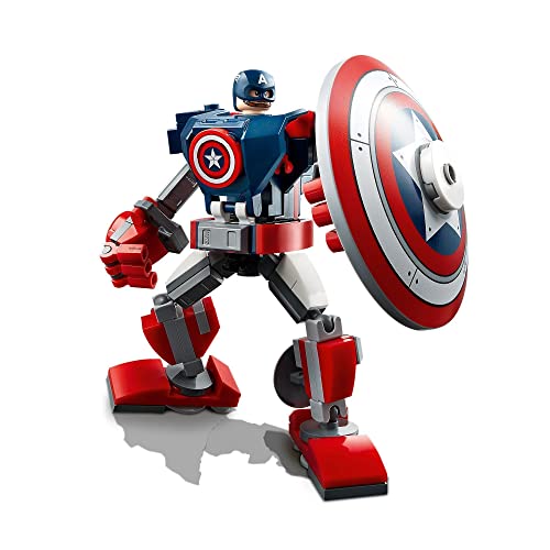 LEGO 76168 Marvel Vengadores Armadura Robótica del Capitán América, Figura de Acción de Juguete para Niños a Partir de 7 Años