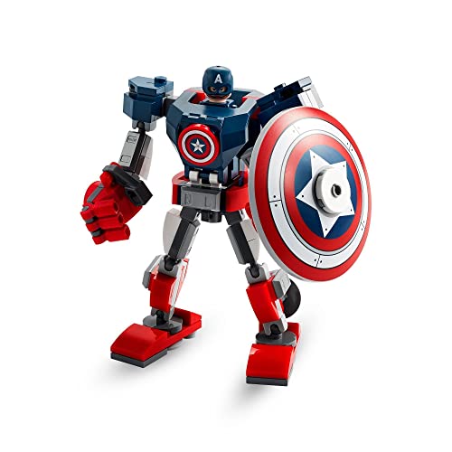 LEGO 76168 Marvel Vengadores Armadura Robótica del Capitán América, Figura de Acción de Juguete para Niños a Partir de 7 Años