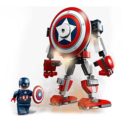 LEGO 76168 Marvel Vengadores Armadura Robótica del Capitán América, Figura de Acción de Juguete para Niños a Partir de 7 Años