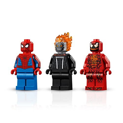 LEGO 76173 Spider-Man y el Motorista Fantasma vs. Carnage, Set de Superhéroes Marvel Juguete con Coche de Construcción