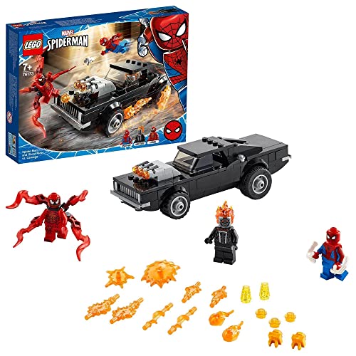 LEGO 76173 Spider-Man y el Motorista Fantasma vs. Carnage, Set de Superhéroes Marvel Juguete con Coche de Construcción