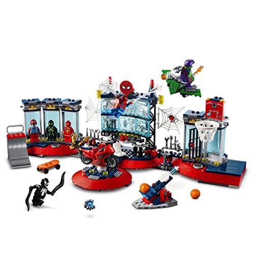 LEGO 76175 Marvel Spider-Man Ataque a la Guarida Arácnida, Playset con Superhéroes Spider-Man, Duende Verde y Venom