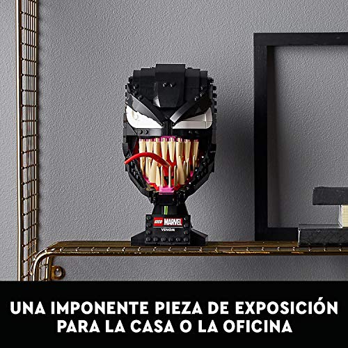 LEGO 76187 Marvel Spider-Man Venom Mask, Super Heroes Maqueta para Construir para Adultos, Set de Superhéroe Coleccionable