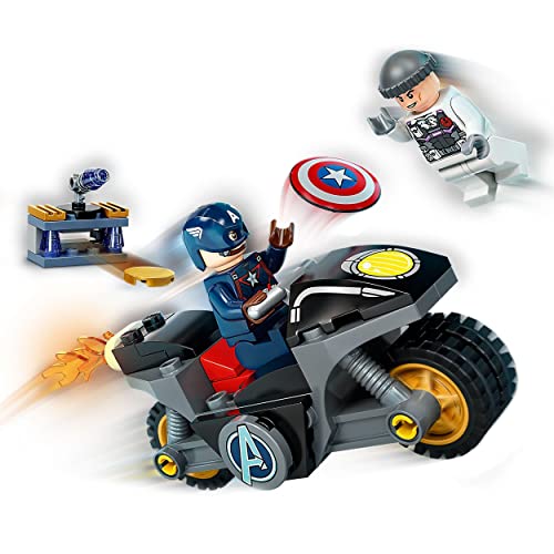 LEGO 76189 Marvel Vegadores Capitán América contra Hydra, Super Heroes Set con Moto de Juguete y Mini Figuras de Avengers