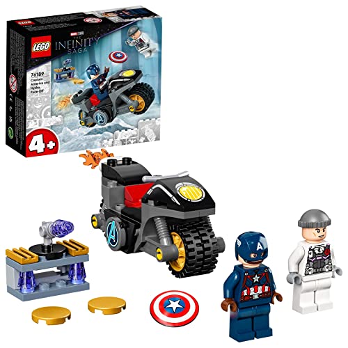 LEGO 76189 Marvel Vegadores Capitán América contra Hydra, Super Heroes Set con Moto de Juguete y Mini Figuras de Avengers