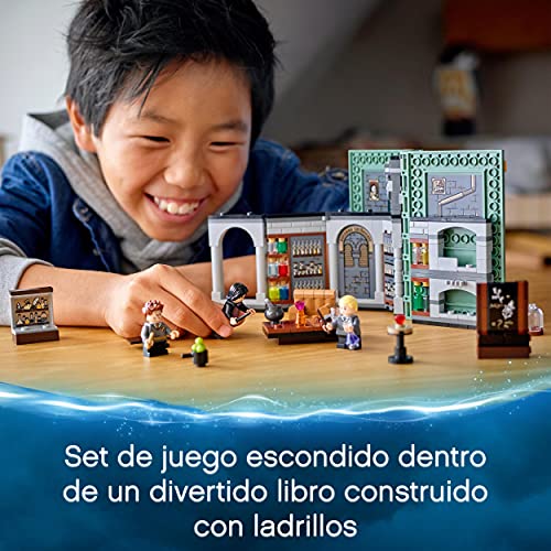 LEGO 76383 Harry Potter Momento Hogwarts: Clase de Pociones, Libro de Juguete Coleccionable, Set Portátil, Estuche de Viaje