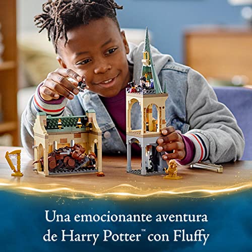 LEGO 76387 Harry Potter Hogwarts: Encuentro con Fluffy, Juguete de Construcción para el 20 Aniversario con Mini Figura Dorada