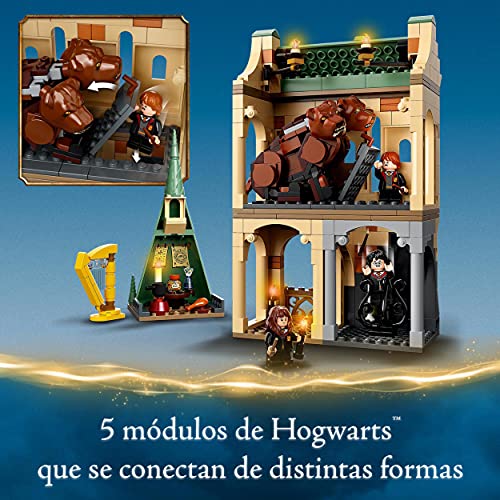 LEGO 76387 Harry Potter Hogwarts: Encuentro con Fluffy, Juguete de Construcción para el 20 Aniversario con Mini Figura Dorada