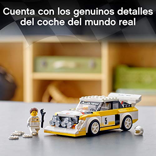 LEGO 76897 Speed Champions 1985 Audi Sport Quattro S1, Coche de Juguete para Construir con Mini Figura de Piloto