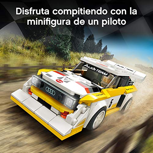 LEGO 76897 Speed Champions 1985 Audi Sport Quattro S1, Coche de Juguete para Construir con Mini Figura de Piloto