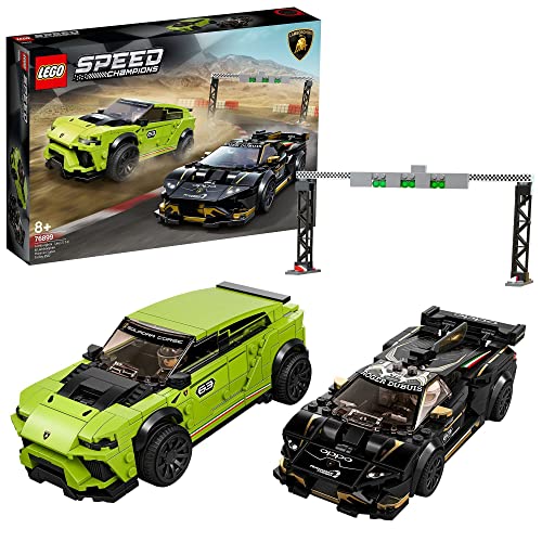 LEGO 76899 Speed Champions Lamborghini Urus ST-X & Lamborghini Huracán Super Trofeo EVO Maqueta de Coche de Carreras de Juguete