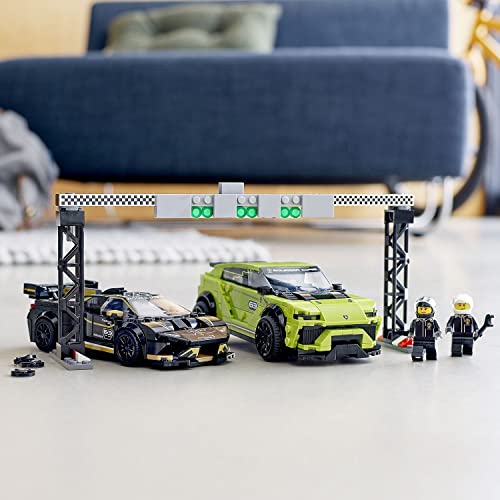 LEGO 76899 Speed Champions Lamborghini Urus ST-X & Lamborghini Huracán Super Trofeo EVO Maqueta de Coche de Carreras de Juguete