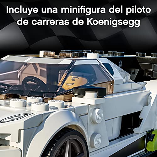 LEGO 76900 Speed Champions Koenigsegg Jesko, Coche Deportivo de Juguete para Construir con Mini Figura de Piloto de Carreras