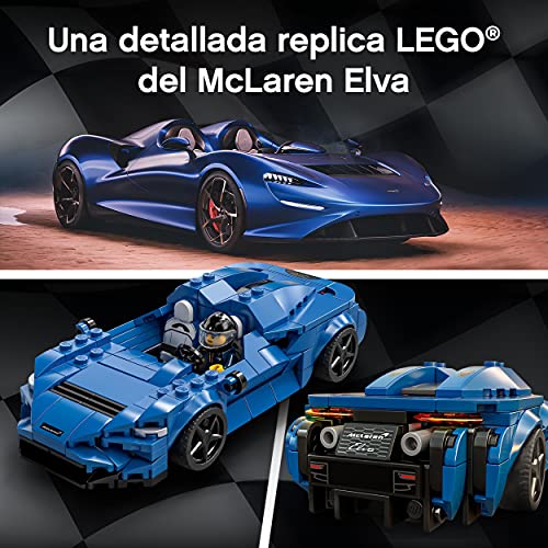 LEGO 76902 Speed Champions McLaren Elva, Coche Deportivo de Juguete para Construir con Mini Figura de Piloto de Carreras