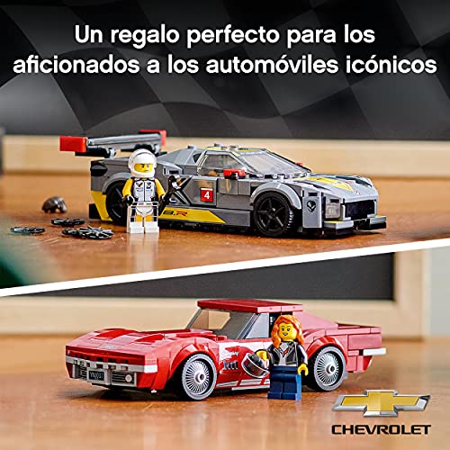 LEGO 76903 Speed Champions Deportivo Chevrolet Corvette C8.R y Chevrolet Corvette de 1968, Coche de Juguete para Construir