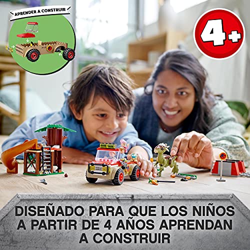 LEGO 76939 Jurassic World Huida del Dinosaurio Stygimoloch, Set de Iniciación para Niños a Partir de 4 Años con Figuras y Cabaña del Árbol