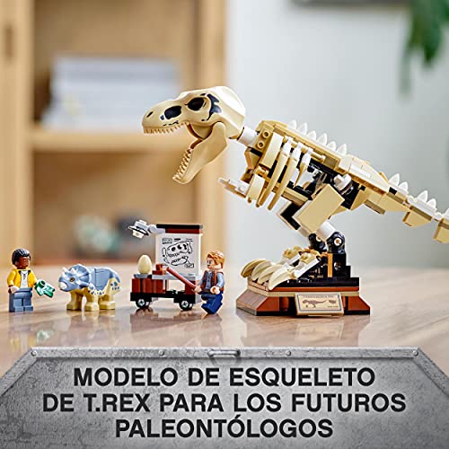 LEGO 76940 Jurassic World Exposición del Dinosaurio T. Rex Fosilizado, Set de Juego para Niños a Partir de 7 Años, Maqueta de Esqueleto