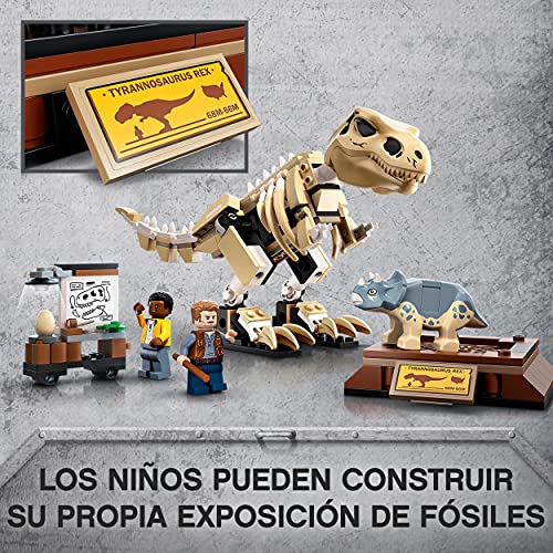 LEGO 76940 Jurassic World Exposición del Dinosaurio T. Rex Fosilizado, Set de Juego para Niños a Partir de 7 Años, Maqueta de Esqueleto