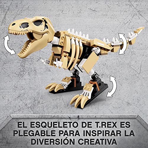 LEGO 76940 Jurassic World Exposición del Dinosaurio T. Rex Fosilizado, Set de Juego para Niños a Partir de 7 Años, Maqueta de Esqueleto