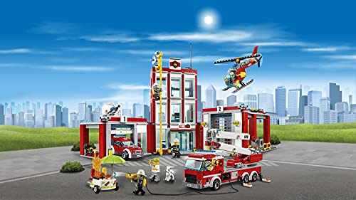 LEGO CITY - Estación de Bomberos, Juguete de Construcción, Incluye Camión, Helicóptero y Coche (60110)