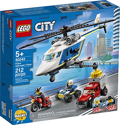 LEGO City Police 60243 Helicopter Chase - Kit de construcción para niños (212 piezas)