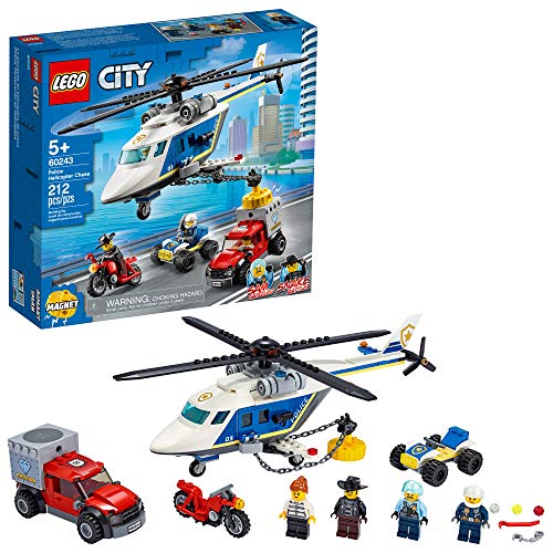 LEGO City Police 60243 Helicopter Chase - Kit de construcción para niños (212 piezas)