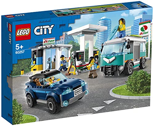 LEGO City Turbo Wheels - Gasolinera, Set de Construcción de Juguete a Partir de 5 Años, con Varios Vehículos de Juguete y Minifiguras (60257) , color/modelo surtido