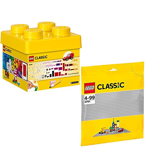 Lego Classic 10692 10701 - Juego de 2 bloques de construcción y placa base gris