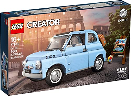 LEGO Creator Expert 77942 - Juego de coche para Fiat 500, color azul claro