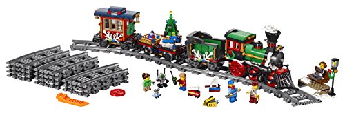 LEGO Creator Expert - Tren Navideño, Set de Construcción a Partir de 12 Años para Jugar y Exponer, Incluye Vías, Locomotora y Diferentes Minifiguras (10254)