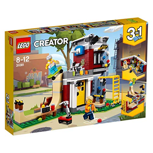 LEGO Creator - Parque de Patinaje Modular, Juguete 3 en 1 Creativo de Construcción con 2 Minifiguras para Recrear Aventuras y Construir Diferentes Escenarios (31081)