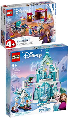 Lego® Disney Frozen 41166 43172 - Juego de 2 figuras de Elsa y carruaje de reno y palacio mágico de hielo de Elsa.