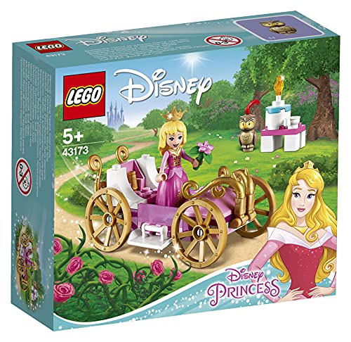 LEGO Disney Princess - Carruaje Real de Aurora Juguete de Construcción Inspirado en la Película de Disney La Bella Durmiente, Contiene un Carruaje, una Mesa y una Tarta (43173)