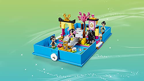 LEGO Disney Princess - Cuentos e Historias: Mulán Juguete Libro Personalizable con Pegatinas que se Abre de Juguete de la Película, Incluye a Muñeca Mulán, Li Shang, Grillo y el Caballo Khan (43174)