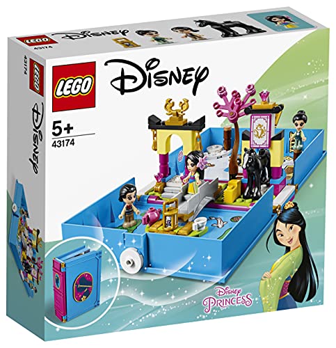 LEGO Disney Princess - Cuentos e Historias: Mulán Juguete Libro Personalizable con Pegatinas que se Abre de Juguete de la Película, Incluye a Muñeca Mulán, Li Shang, Grillo y el Caballo Khan (43174)