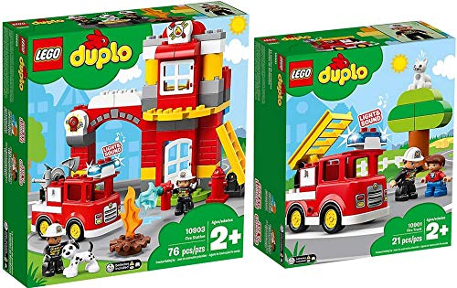 LEGO® Duplo 10901 10903 - Juego de 2 coches de bomberos y guardia de bomberos