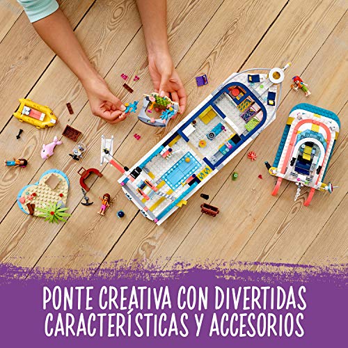 LEGO Friends - Barco de Rescate Nuevo juguete de construcción de Aventuras Acuáticas, incluye Tres Personajes y Varios Animales Marinos (41381)