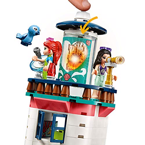 LEGO Friends - Centro de Rescate del Faro Nuevo set de construcción de Colorido Edificio con Tobogán de Juguete y mini muñecas para Recrear Aventuras en la Costa (41380)