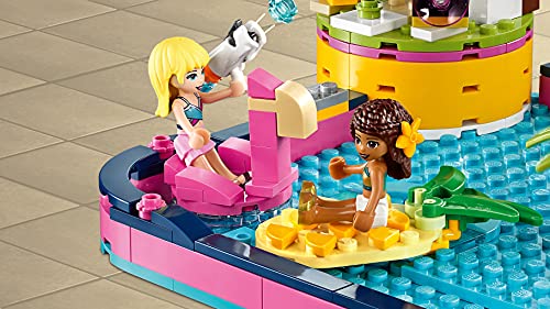 LEGO Friends - Fiesta en la Piscina de Andrea Nuevo set de construcción con Tobogán de Juguete, Catarata y Puesto de DJ (41374)