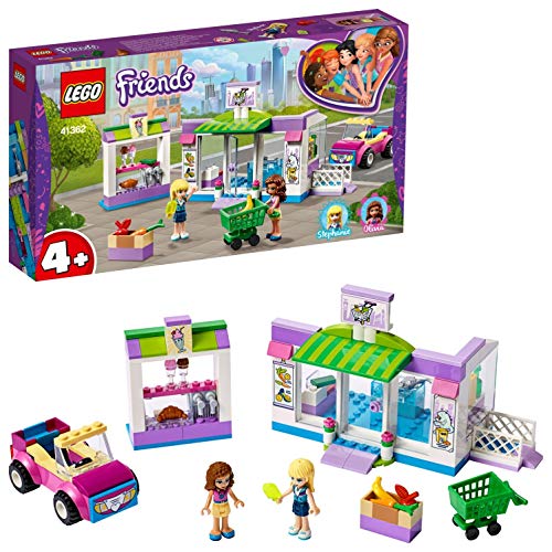 LEGO Friends - Supermercado de Heartlake City Nuevo set de construcción de Tienda de Juguete con Carrito de la Compra y Puestos de Comida, incluye Coche Descapotable Rosa (41362)