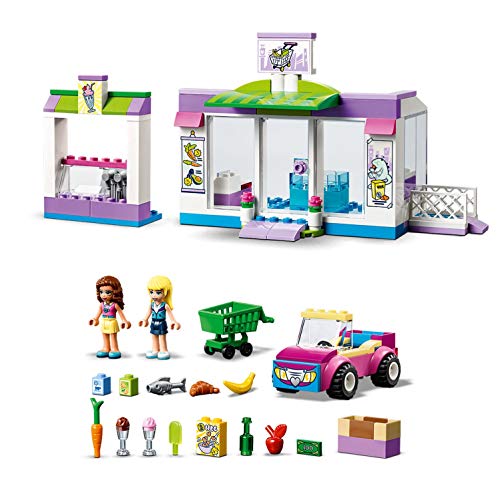 LEGO Friends - Supermercado de Heartlake City Nuevo set de construcción de Tienda de Juguete con Carrito de la Compra y Puestos de Comida, incluye Coche Descapotable Rosa (41362)