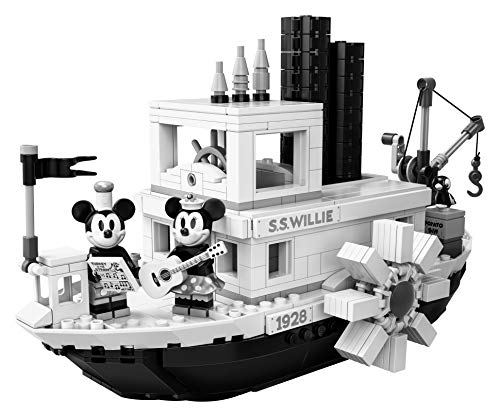 LEGO Ideas - El Botero Willie, Juego de Construcción del Barco Clásico de Vapor Inspirado en el Corto de Animación de Disney, con Minifiguras de Mickey y Minnie Mouse (21317)