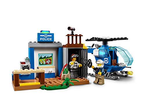 LEGO Juniors - Persecución Policial en la Montaña, Juguete de Policía de Construcción con Helicóptero para Niños de 4 a 7 Años, Incluye Minifiguras y Vehículo Todoterreno (10751)