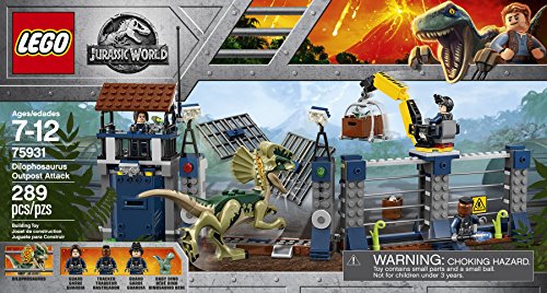 LEGO Jurassic World Ataque del Dilofosaurio al Puesto de vigilancia 75931 (289 Piezas)