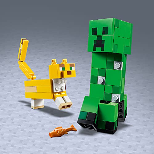 LEGO Minecraft - BigFig: Creeper y Ocelote, Juguete de Construcción Inspirado en el Videojuego, Incluye Figuras de los Personajes, Recomendado a Partir de 7 Años (21156)