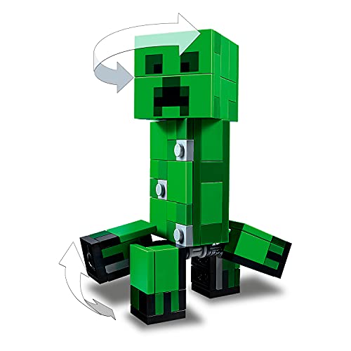 LEGO Minecraft - BigFig: Creeper y Ocelote, Juguete de Construcción Inspirado en el Videojuego, Incluye Figuras de los Personajes, Recomendado a Partir de 7 Años (21156)