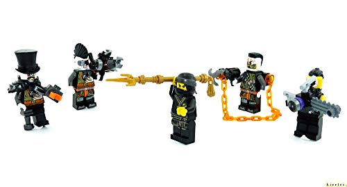 LEGO Ninjago - Juego de 5 figuras de villanos Nya, Sawyer, Talon, Jet Jack y Böser Barón de hierro con armas