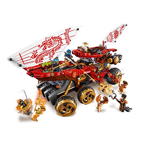 LEGO Ninjago - Navío de Tierra Juguete de construcción de Vehículo todoterreno Ninja, incluye Varios Guerreros Samurai, Novedad 2019 (70677)