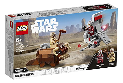 LEGO Star Wars - Microfighters: Saltacielos T-16 vs. Bantha, Juguete de La Guerra de las Galaxias una Esperanza, Incluye Minifigura de Piloto, un Bandido y Bantha (75265)